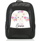 Personalised Large Multifunction Backpack with White Lamb Flowers and Cute Text
