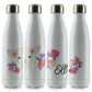 Personalised White Lamb Flowers and Name Cola Bottle