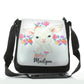 Personalised Shoulder Bag with White Lamb Flowers and Cute Text