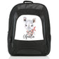 Personalised Large Multifunction Backpack with Rhino Red and Black Check Neck and Cute Text