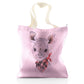Personalised Glitter Tote Bag with Rhino Red and Black Check Neck and Cute Text
