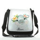 Personalised Shoulder Bag with Hippo Peach Flowers and Cute Text