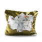 Personalisierte Pailletten-Reißverschlusstasche mit Elefanten-Regentropfen-Glitzerdruck und süßem Text