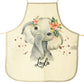 Personalised Canvas Apron with Elephant Rain Print and Name Design