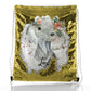 Personalisierter Pailletten-Rucksack mit Kordelzug, Elefanten-Regentropfen-Glitzerdruck und niedlichem Text