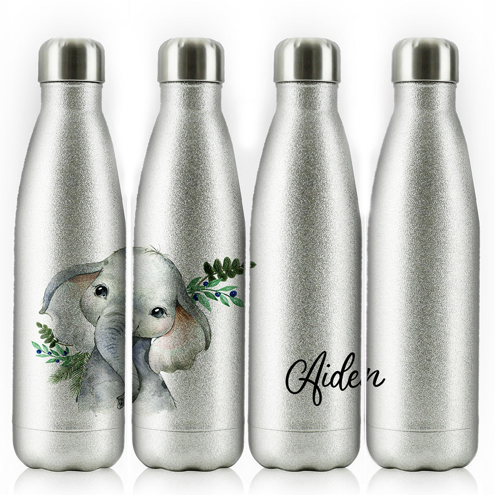 Personalised Elephant Blue Berry and Name Cola Bottle