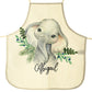 Personalised Canvas Apron with Elephant Blue Berry and Name Design