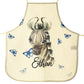 Personalised Canvas Apron with Zebra Blue Butterfly and Name Design