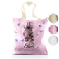 Personalised Glitter Tote Bag with Zebra Blue Butterfly and Cute Text