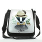 Personalised Shoulder Bag with Badger Feather Hat and Cute Text