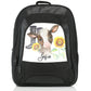 Personalised Large Multifunction Backpack with Brown Cow Yellow Sunflowers and Cute Text