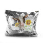 Personalisierte Pailletten-Reißverschlusstasche mit braunen, kuhgelben Sonnenblumen und süßem Text