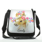 Personalised Shoulder Bag with Palomino Horse Multicolour Flower Print and Cute Text