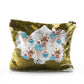 Personalisierte Pailletten-Reißverschlusstasche mit giraffeblauem Eis und süßem Text