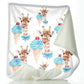 Personalised Giraffe Ice Creams and Name Baby Blanket