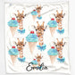 Personalised Giraffe Ice Creams and Name Baby Blanket