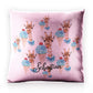 Personalised Glitter Cushion with Giraffe Blue Ice creams and Cute Text