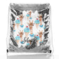 Personalisierter Pailletten-Rucksack mit Kordelzug, mit giraffeblauem Eis und süßem Text
