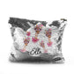 Personalised Sequin Zip Bag with Giraffe Pink Bow Multicolour Flowers and Cute Text