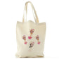 Personalised Canvas Tote Bag with Giraffe Pink Bow Multicolour Flowers and Cute Text