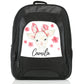 Personalised Large Multifunction Backpack with White Lamb Pink Bunny Ears and Flowers and Cute Text