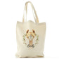 Personalised Canvas Tote Bag with Brown Alpaca Acorn Wreath and Cute Text