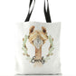 Personalised White Tote Bag with Brown Alpaca Acorn Wreath and Cute Text