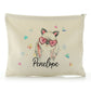 Personalised Canvas Zip Bag with Grey Rabbit with Cat ears and Pink Heart Glasses and Cute Text