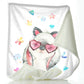 Personalised Rabbit With Cat Ears and Name Baby Blanket