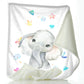 Personalised Elephant Hearts and Name Baby Blanket