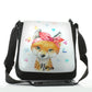 Personalised Shoulder Bag with Red Fox with Hearts Dandelion Butterflies and Cute Text