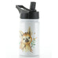 Personalised Piglet Bird and Bees and Name White Sports Flask