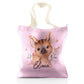 Personalisierte Glitzer-Einkaufstasche mit Wildschwein-Ferkel mit Vogel und Bienen und süßem Text
