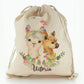 Personalised Canvas Sack with Alpacas Multicolour Baubles and Cute Text
