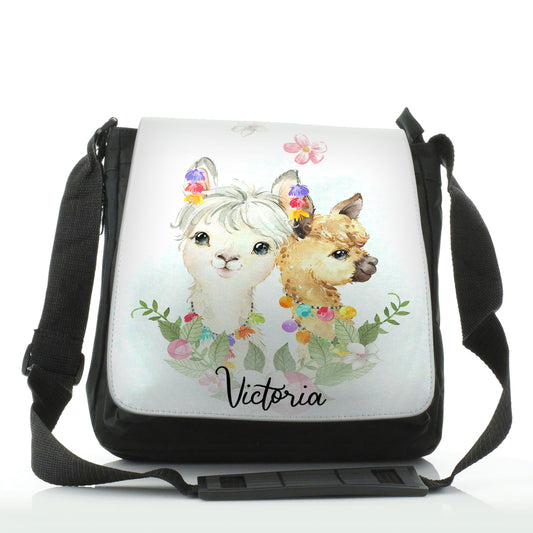 Personalised Shoulder Bag with Alpacas Multicolour Baubles and Cute Text