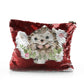 Personalisierte Pailletten-Reißverschlusstasche mit Igel-Rosa-Blumen und süßem Text