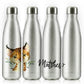 Personalised Spot Cat and Leaves and Name Cola Bottle