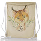 Personalised Glitter Drawstring Backpack with Spot Cat and Leaves and Cute Text