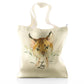 Personalisierte Glitzer-Einkaufstasche mit gepunkteter Katze und Blättern und süßem Text
