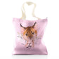 Personalisierte Glitzer-Einkaufstasche mit gepunkteter Katze und Blättern und süßem Text