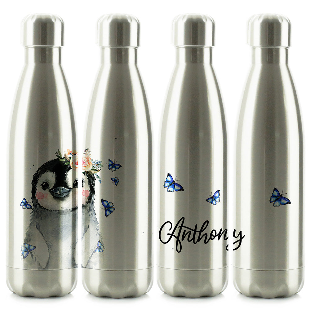 Personalised Penguin Butterfly and Name Cola Bottle