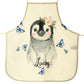 Personalised Canvas Apron with Penguin Butterfly and Name Design