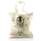 Personalised Glitter Tote Bag with Grey Penguin Blue Butterflies and Cute Text