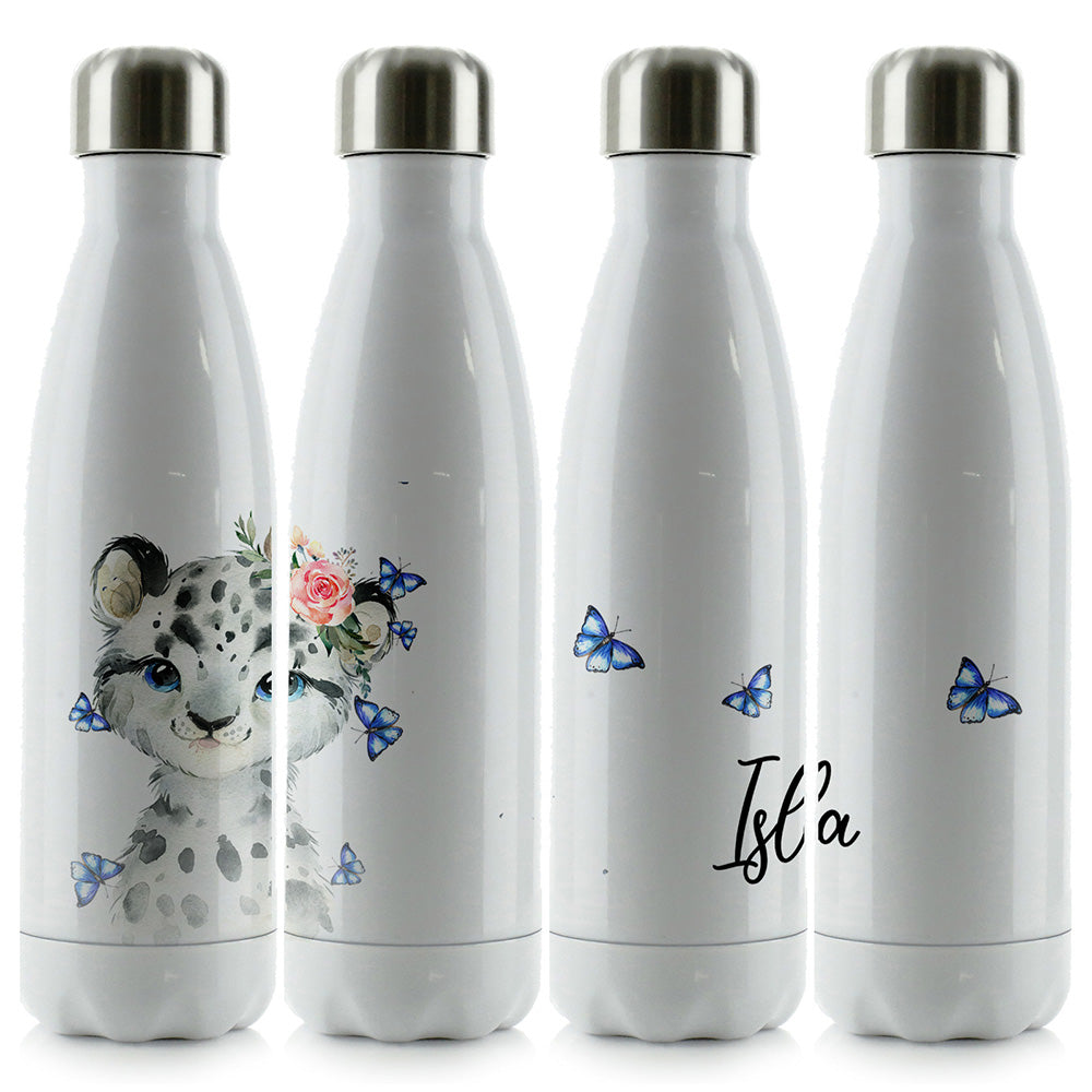 Personalised Leopard Butterflies and Name Cola Bottle