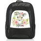 Personalised Large Multifunction Backpack with Reindeer Pink Flowers and Cute Text