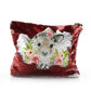 Personalisierte Pailletten-Reißverschlusstasche mit rosa Rentierblumen und süßem Text