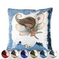 Personalised Sequin Cushion with Cute Text and Gold Wand Light Brown Hair Fairy