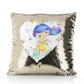 Personalised Sequin Cushion with Cute Text and Butterfly Hill Blue Hair Fairy