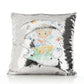 Personalised Sequin Cushion with Cute Text and Butterfly Bath White Hair Fairy