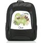 Personalised Rucksack with Name and Green Diplodocus